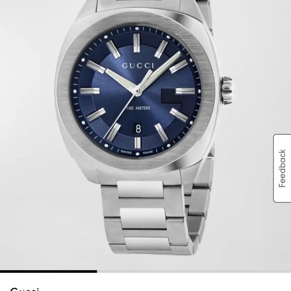 Gucci Stainless Steel Watch with Blue Dial